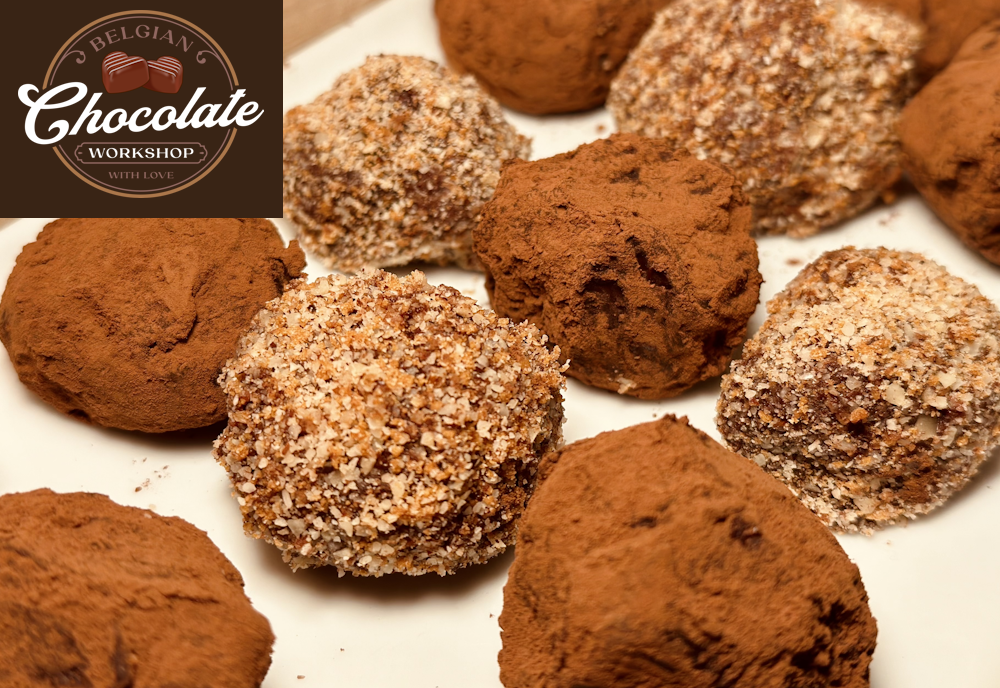 chocolate truffles at the chocolate workshop in ghent belgium