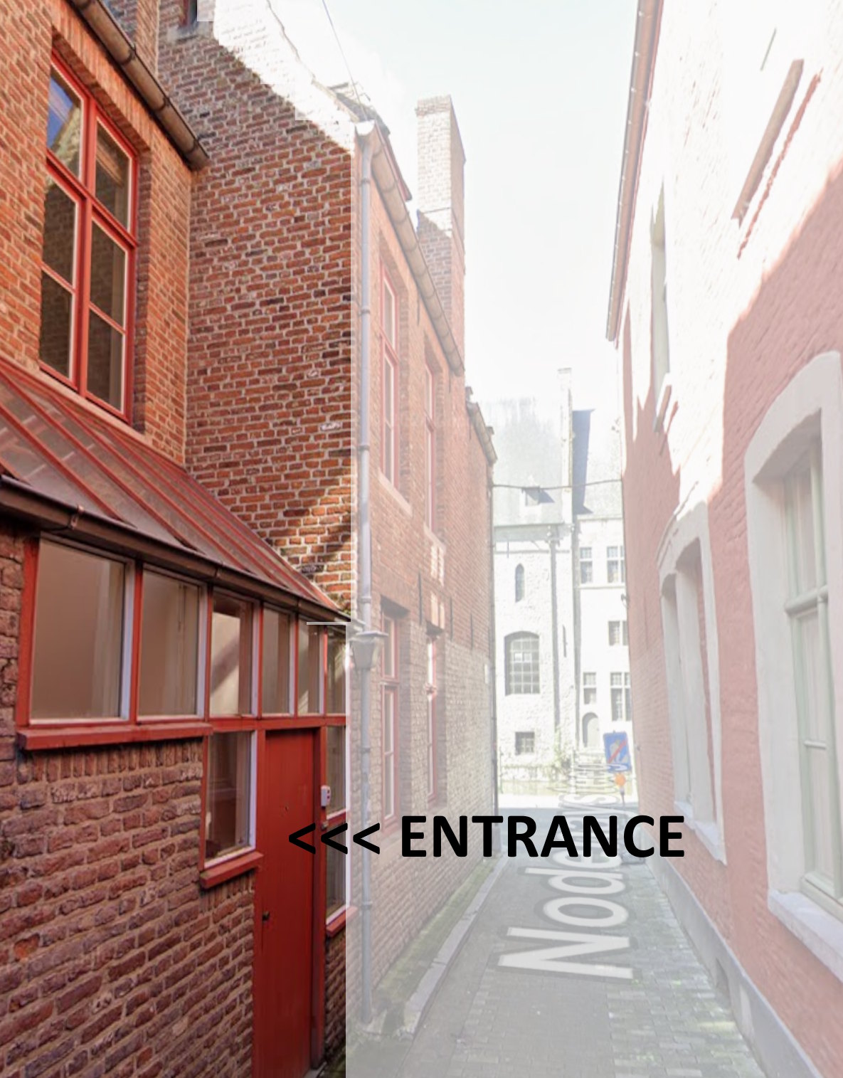 entrance of workshop location in Ghent